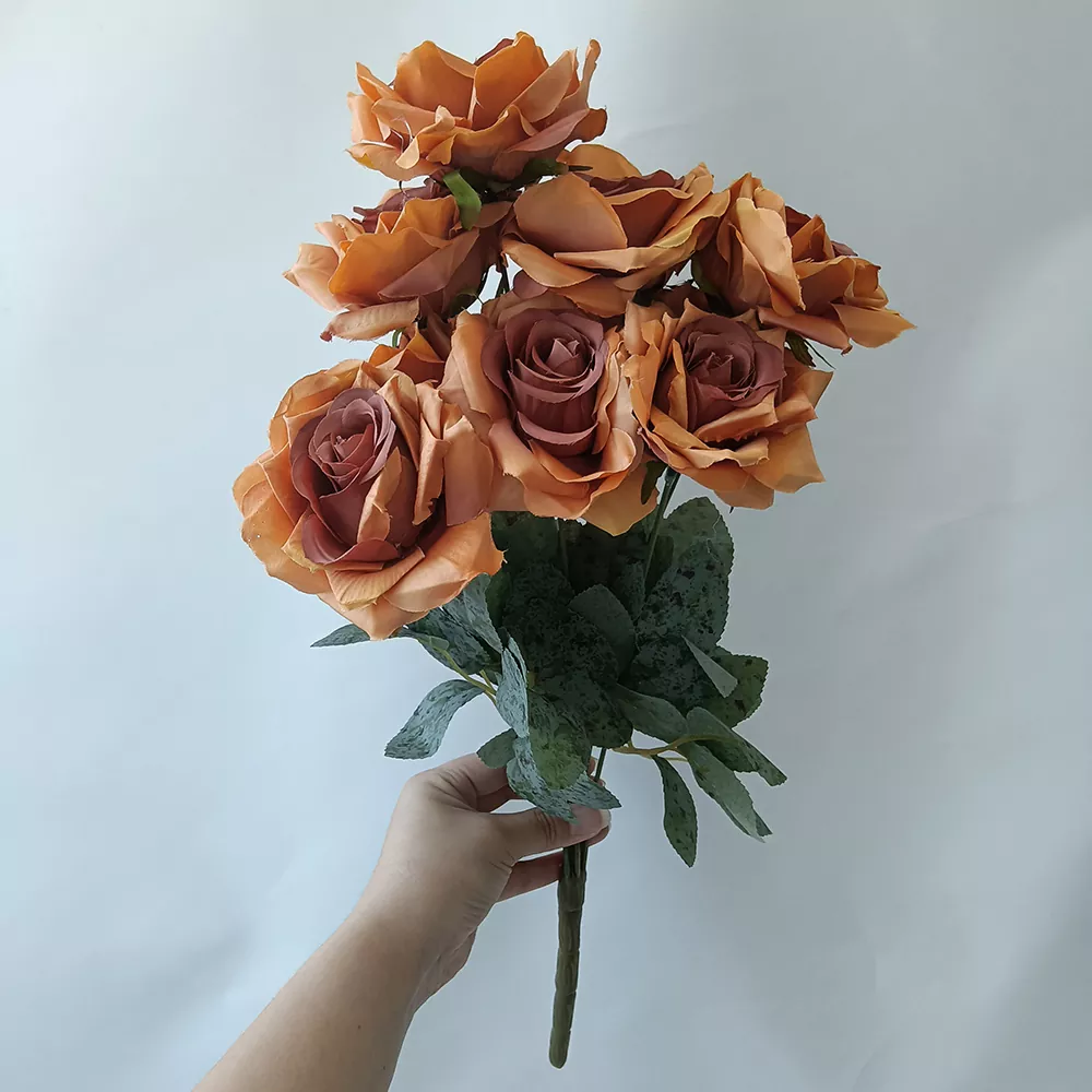 Nep bloem zijden rose boeket