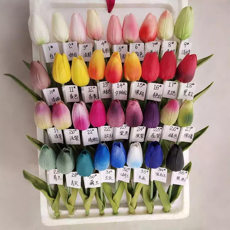 Echte aanraking kunstmatige tulpenbloemen